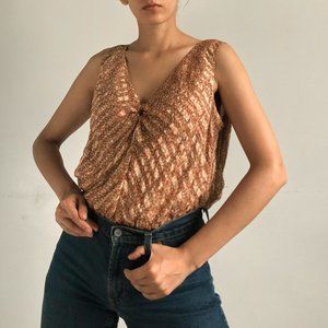 vintage 90s floral silk top